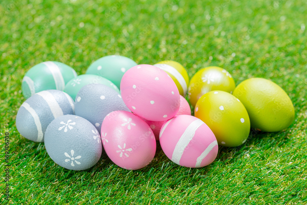 easter eggs on the grass easter eggs on the grass