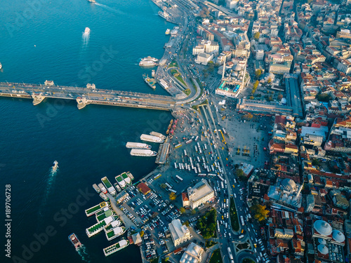 Galata Bridge aerial photography