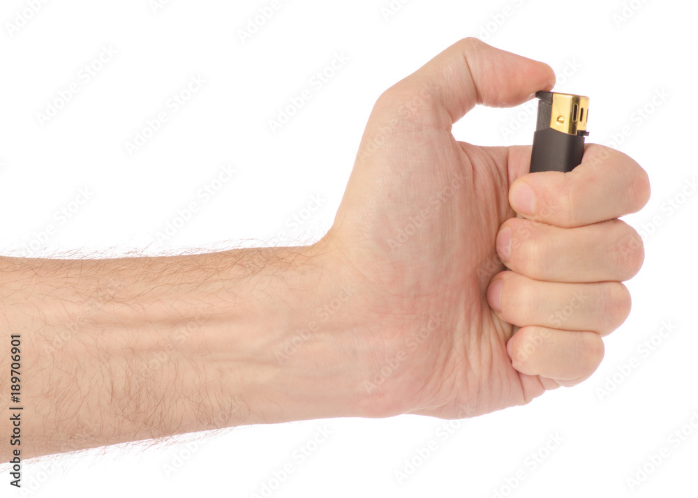 Black lighter in hands Black lighter in hands