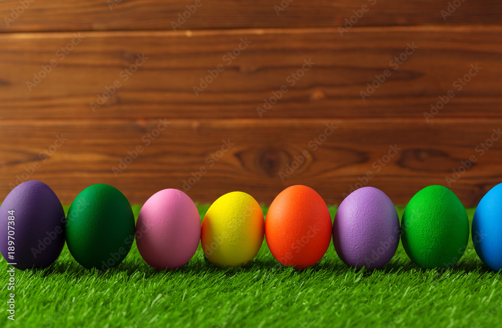 Easter eggs on the grass Easter eggs on the grass