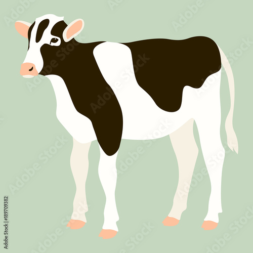 cow vector illustration flat style profile view