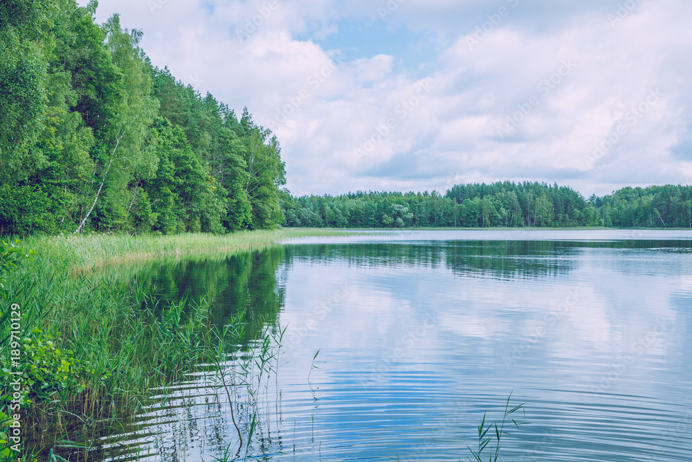 Lake at latgale, Latvia. Fresh air and clean nature. Travel photo.