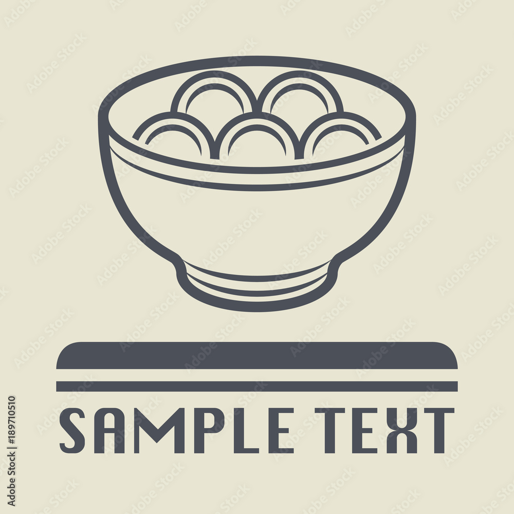 China or Asia food dish icon or sign China or Asia food dish icon or sign
