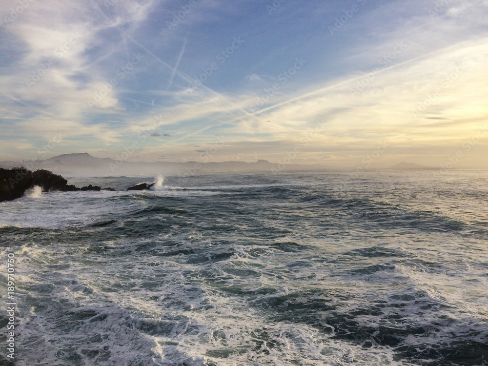 Océan atlantique depuis le rocher, Biarritz - France