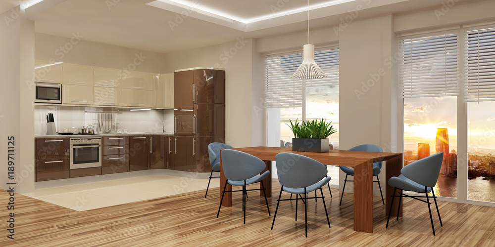 Fototapeta premium Modern kitchen interior