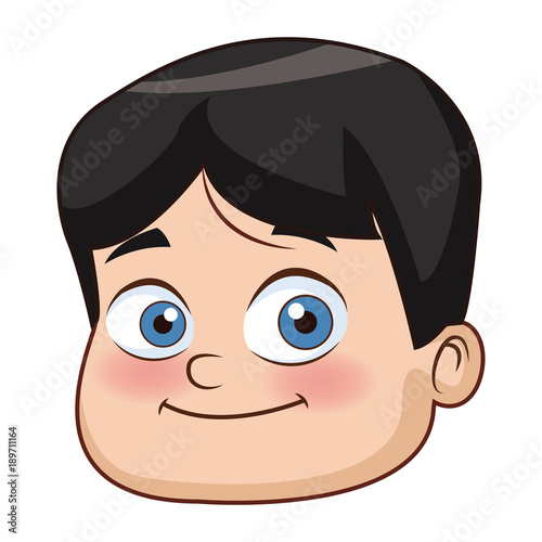 Cute boy face cartoon icon vector illustration graphic design © Jemastock