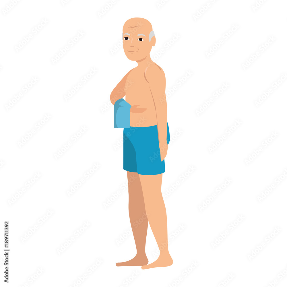 Fototapeta premium old man in beach outfit