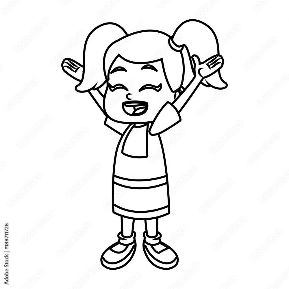 Cute school girl cartoon icon vector illustration graphic design Cute school girl cartoon icon vector illustration graphic design