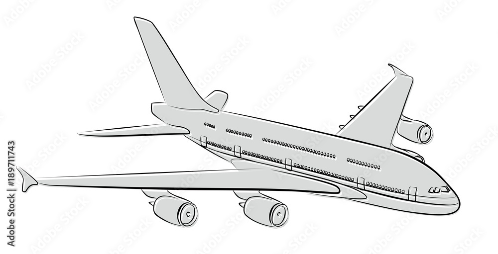 Sketch of passenger liner. Sketch of passenger liner.