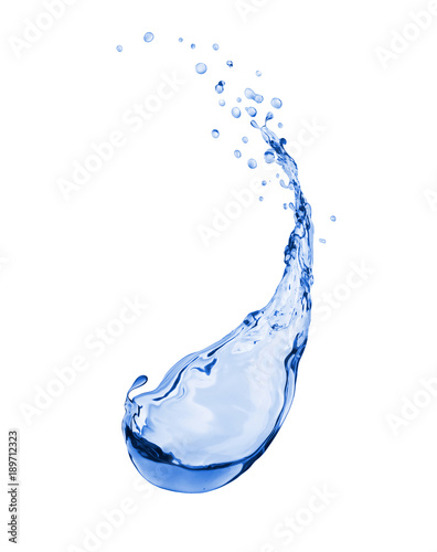 Splash of fresh water closeup isolated on white background