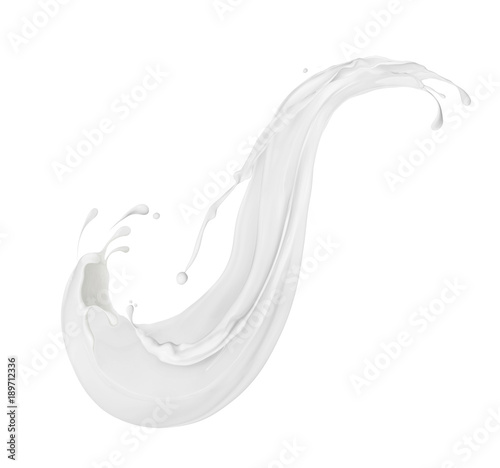 Splashes of cosmetic cream or dairy product close-up on a white background