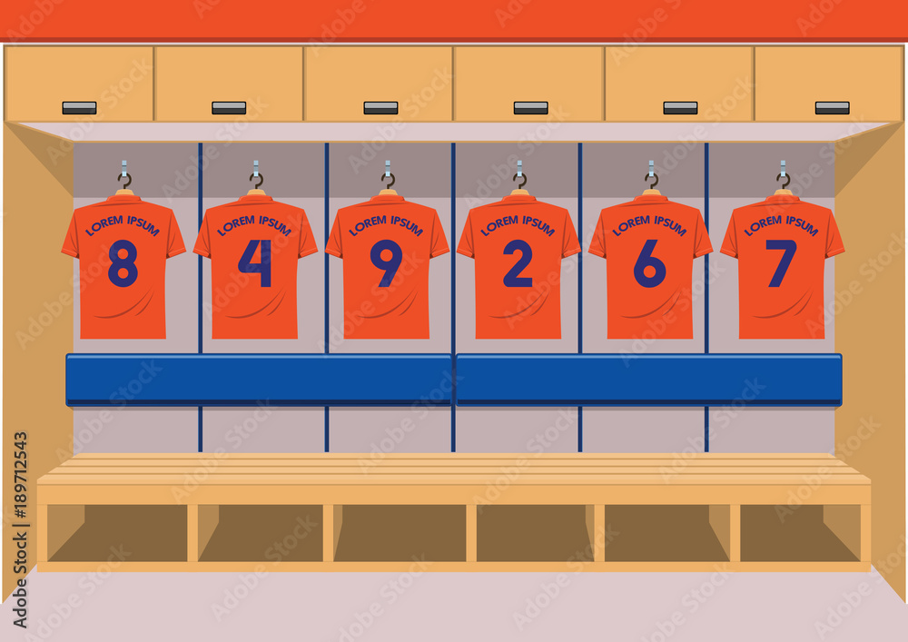 Naklejka premium Soccer dressing rooms team football sport