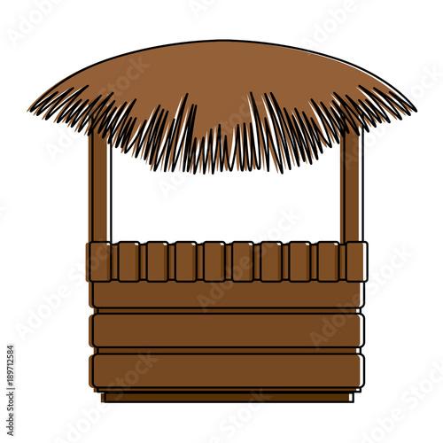 straw beach hut icon