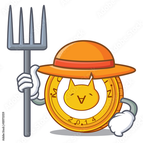 Farmer Monacoin character cartoon style