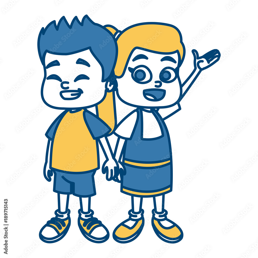 Little school kids cartoon icon vector illustration graphic design Little school kids cartoon icon vector illustration graphic design