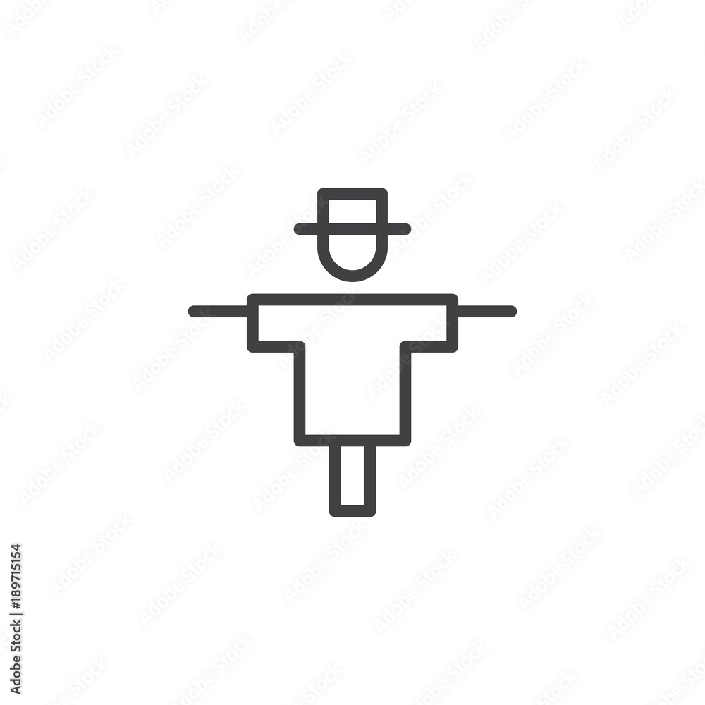 Scarecrow line icon, outline vector sign, linear style pictogram isolated on white. Dummy symbol, logo illustration. Editable stroke Scarecrow line icon, outline vector sign, linear style pictogram isolated on white. Dummy symbol, logo illustration. Editable stroke