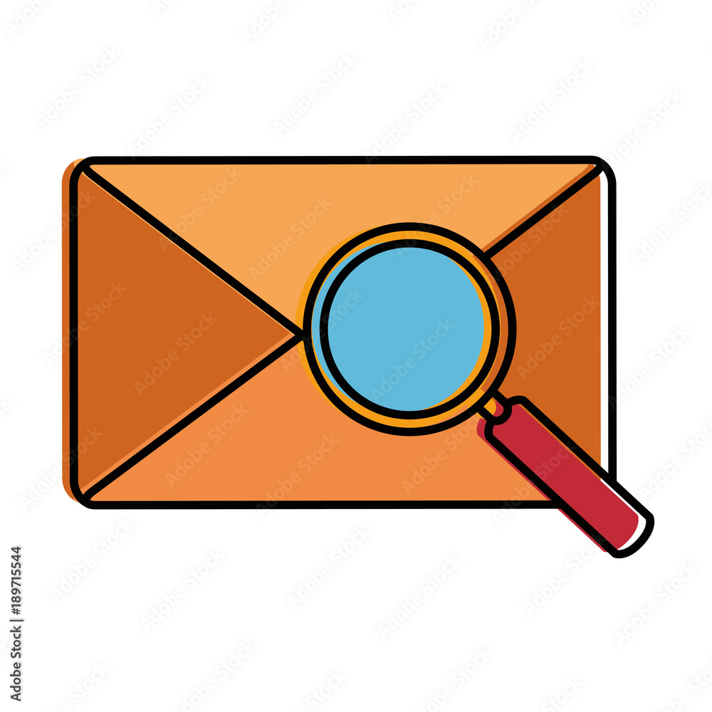 mail envelope with magnifying glass mail envelope with magnifying glass