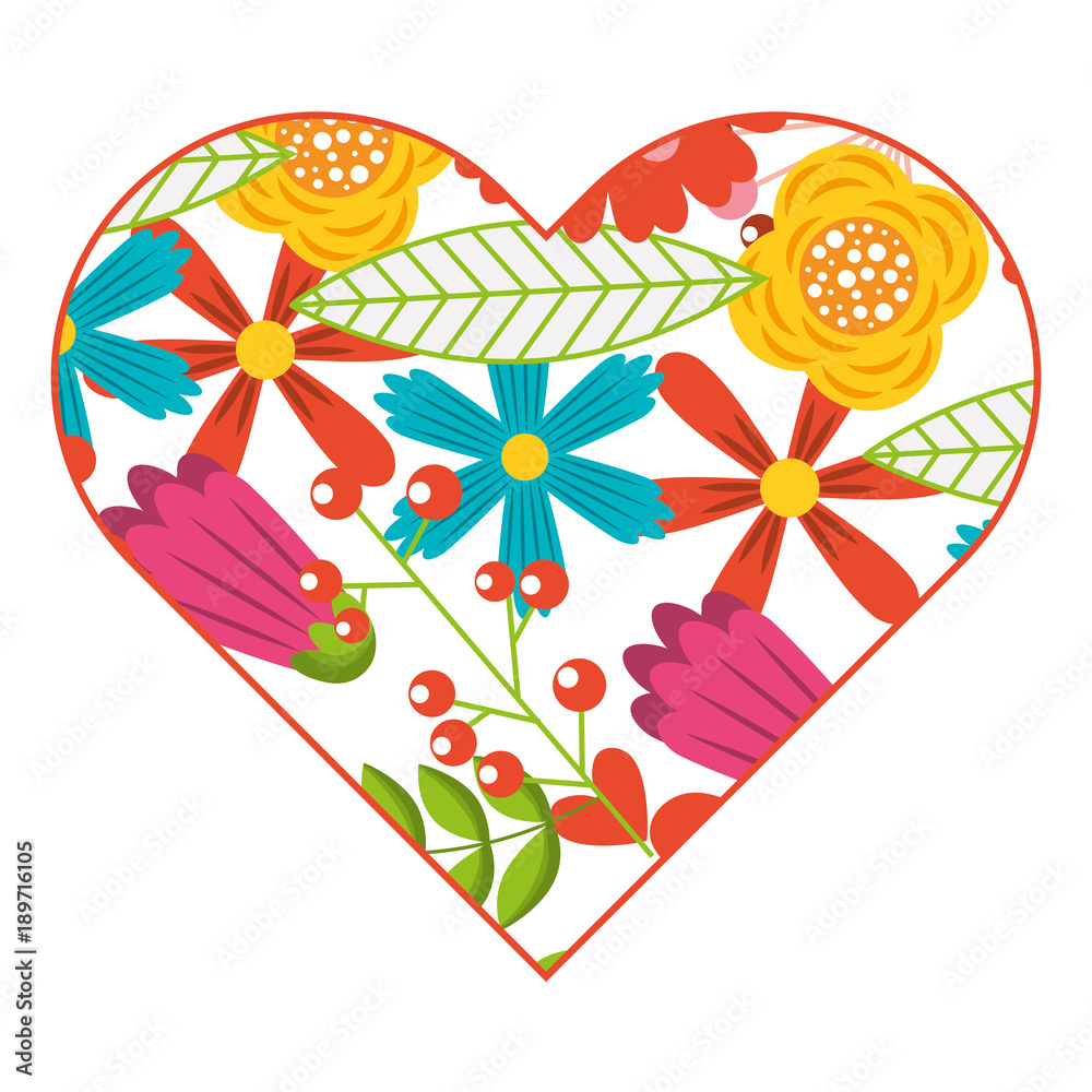 pattern shape heart flower spring ornament image vector illustration