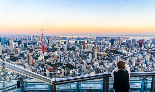 Photography Asia Business concept for real estate and corporate construction - Tourists take