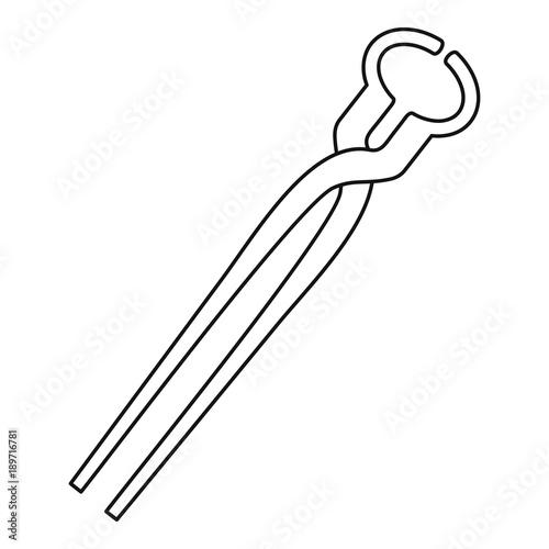 Vintage blacksmith pincers icon outline