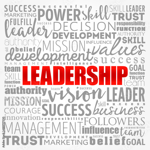 LEADERSHIP word cloud collage, business concept background