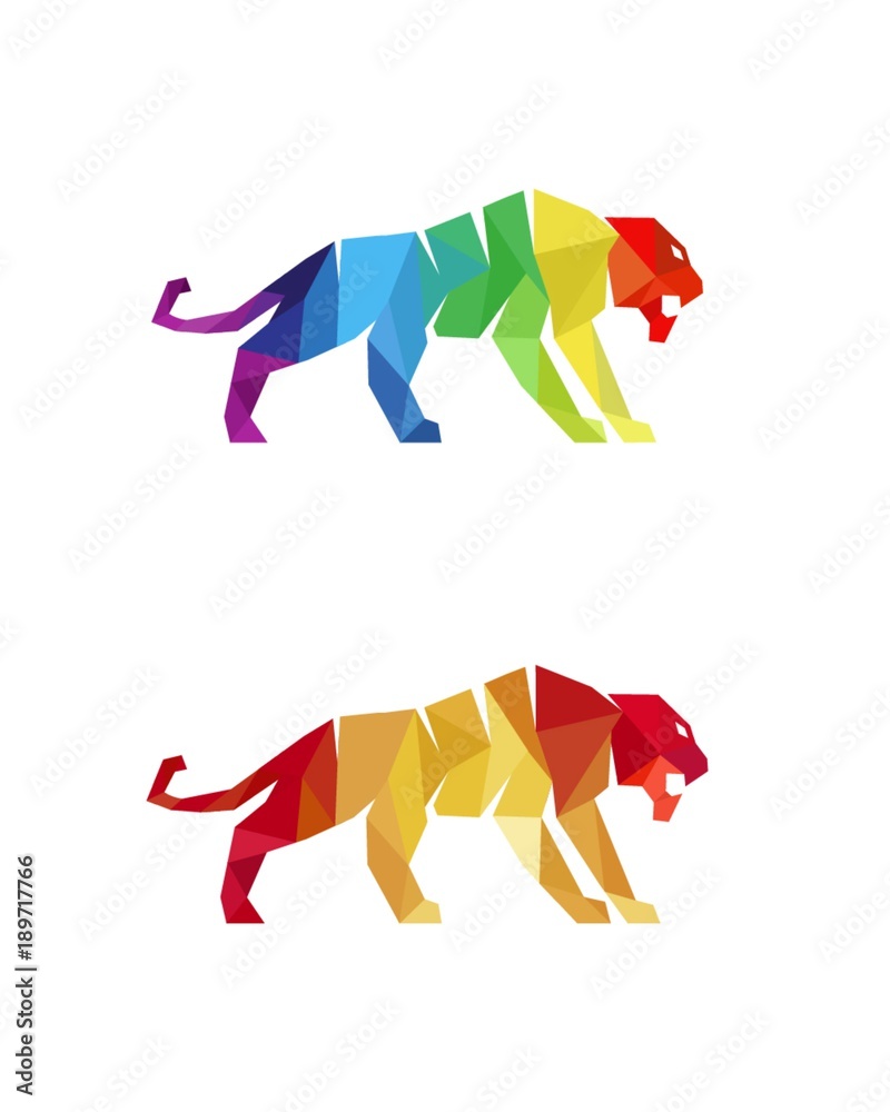 Obraz premium colorful tiger logo icon vector template