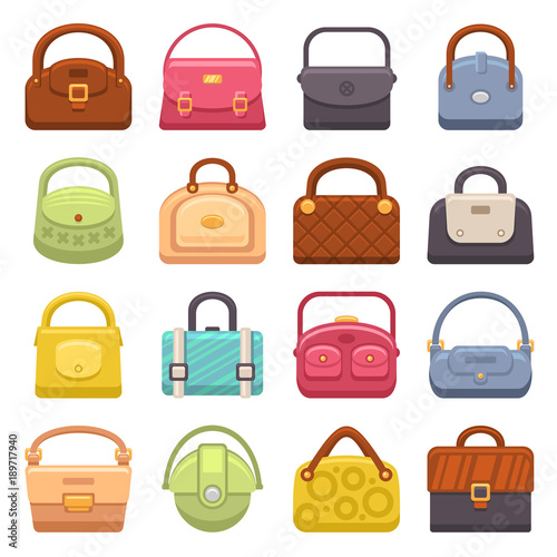 Woman Fashion Bags Icons Set. Vector © Sergei Sizkov