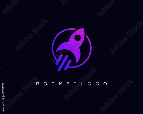 rocket logo design icon template
