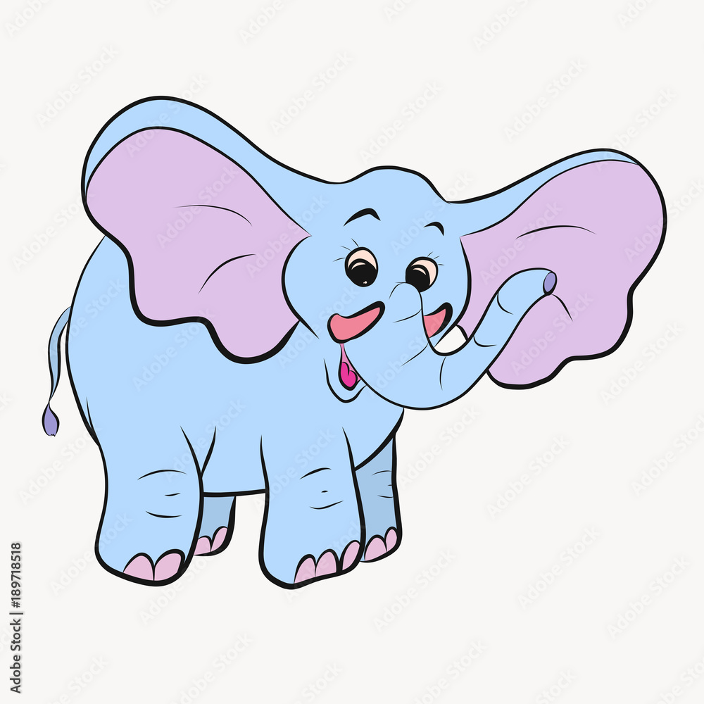 Fototapeta premium Cute and funny blue elephant