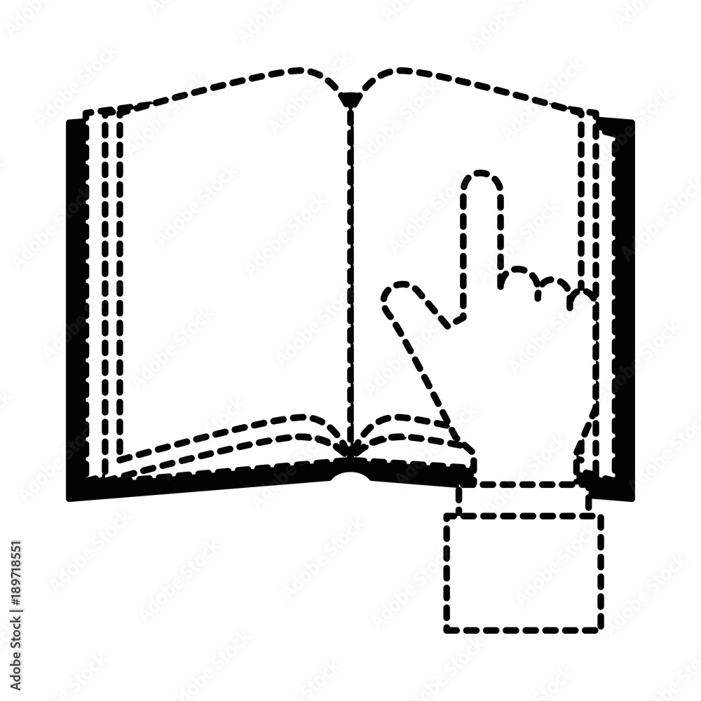text book with hand reader