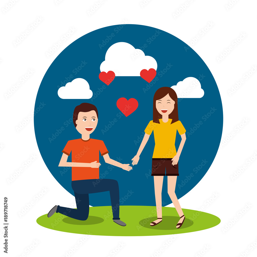 happy man on his knee proposal woman valentines day vector illustration happy man on his knee proposal woman valentines day vector illustration