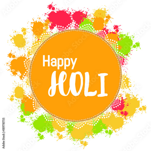 Abstract colorful Happy Holi background for Festival of Colors c
