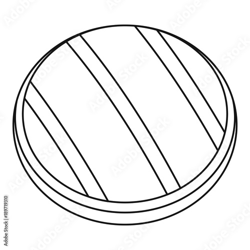 Grilled round beef steak icon outline
