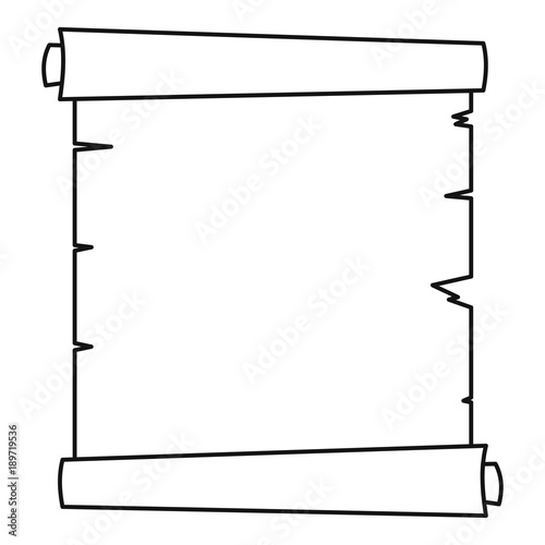 Retro scroll paper icon outline