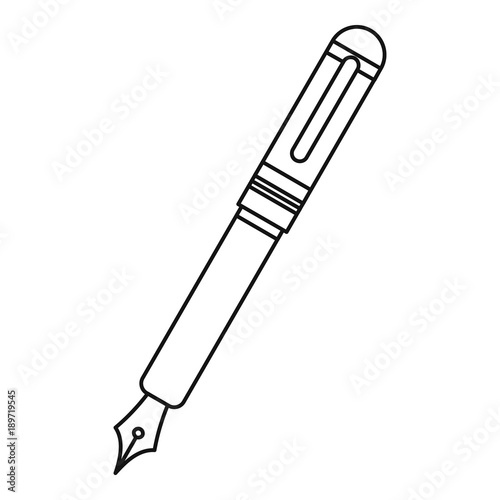Black fountain pen icon outline
