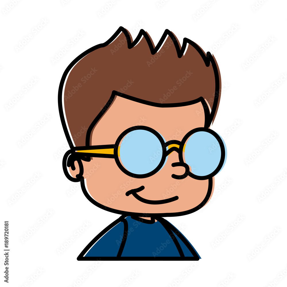 School boy with glasses icon vector illustration graphic design