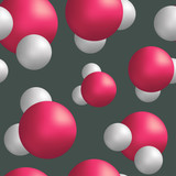 Seamless pattern water molecules, vector