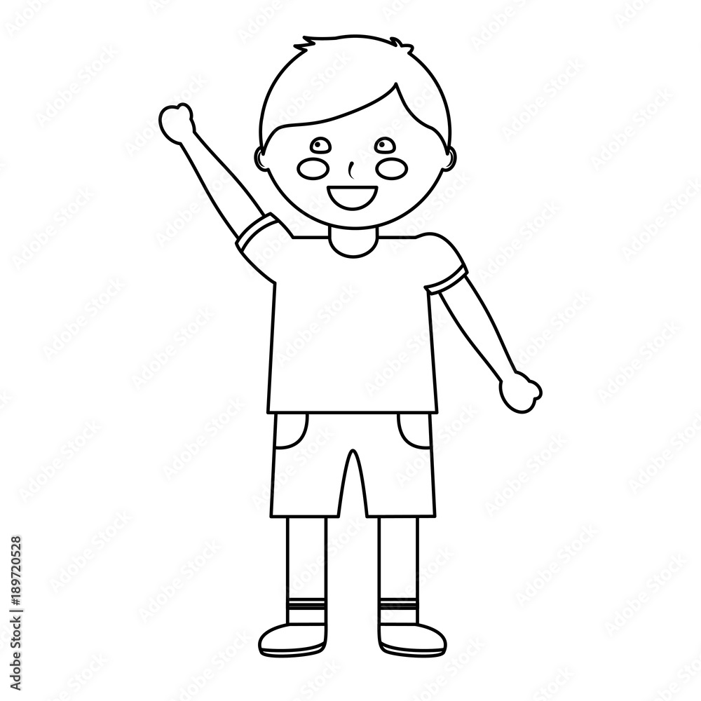 happy boy kid child icon image vector illustration design black line happy boy kid child icon image vector illustration design black line