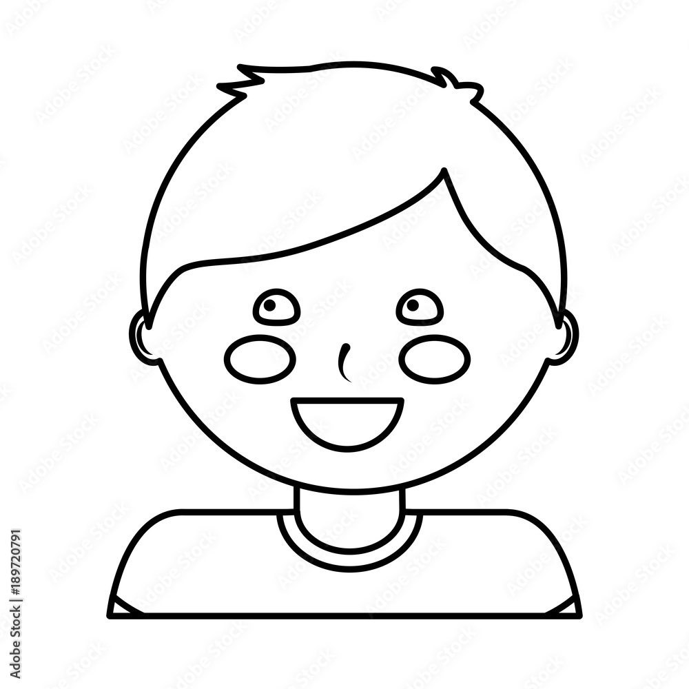 happy boy kid child icon image vector illustration design black line happy boy kid child icon image vector illustration design black line