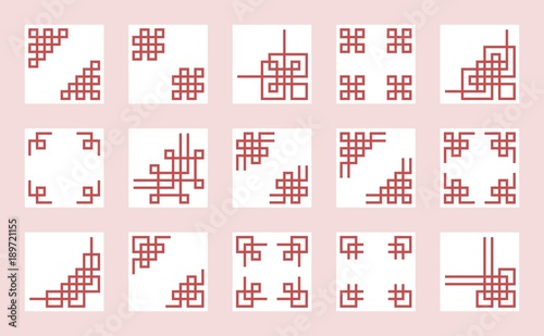 Chinese knots, border and frame for use in greeting card, poster or Chinese new year