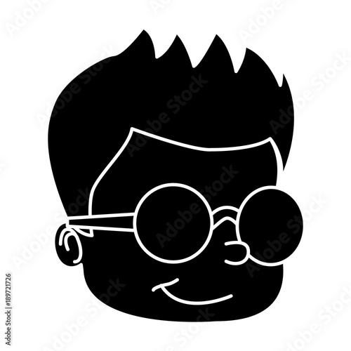 School boy with glasses icon vector illustration graphic design