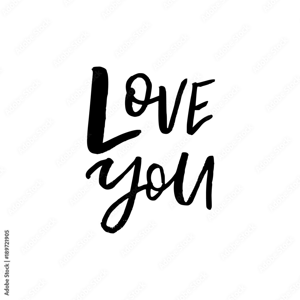 I Love You - Happy Valentines day card with calligraphy text on white. Template for Greetings, Congratulations, Housewarming posters, Invitation, Photo overlay. Vector illustration I Love You - Happy Valentines day card with calligraphy text on white. Template for Greetings, Congratulations, Housewarming posters, Invitation, Photo overlay. Vector illustration
