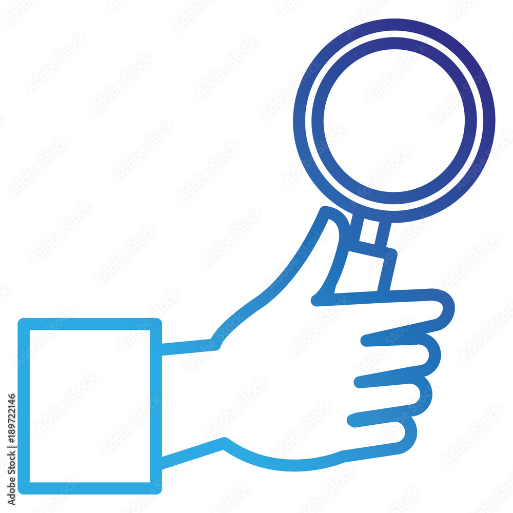 hand with magnifying glass isolated icon hand with magnifying glass isolated icon