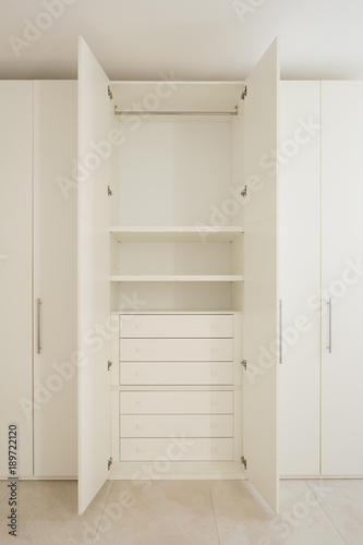 Open wardrobe in a modern house
