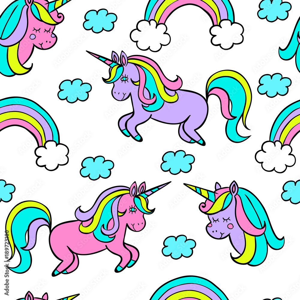 Obraz premium Cartoon patch. Vector seamless pattern