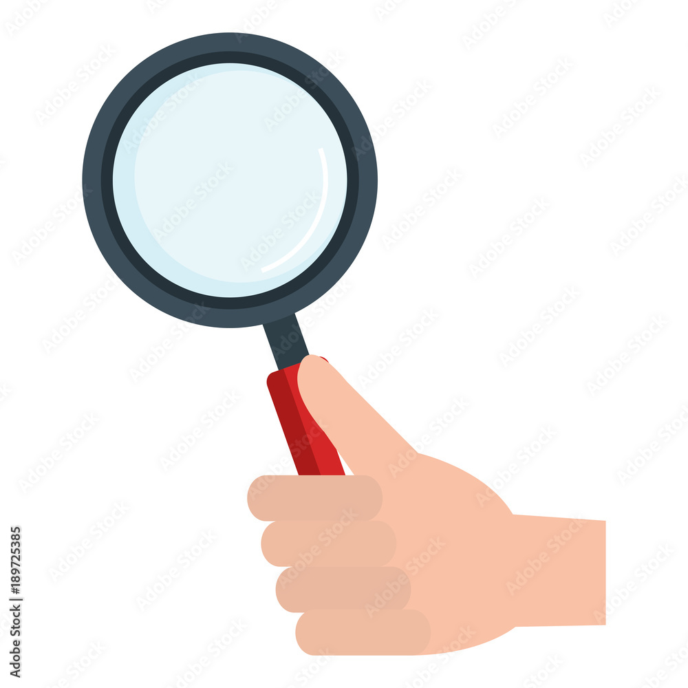 hand with magnifying glass isolated icon hand with magnifying glass isolated icon
