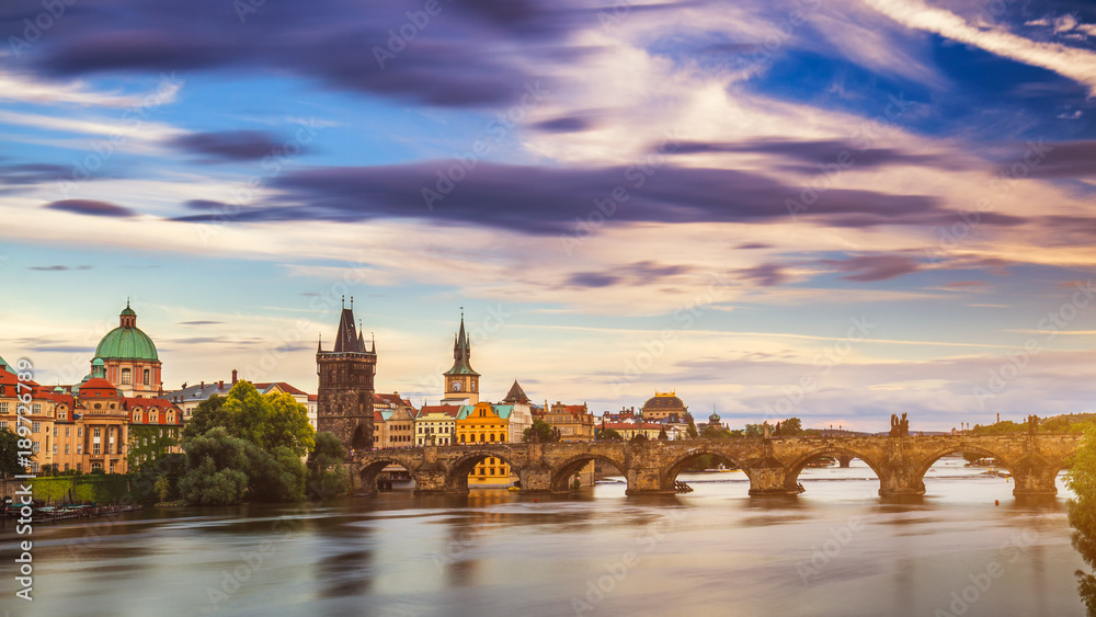 Charles Bridge in the Old Town of Prague, Czech Republic