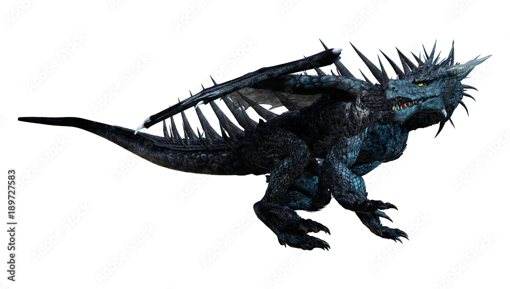 Fototapeta premium 3D Rendering Fantasy Dragon on White