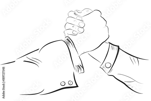 Sketch, Two man Hand shaking