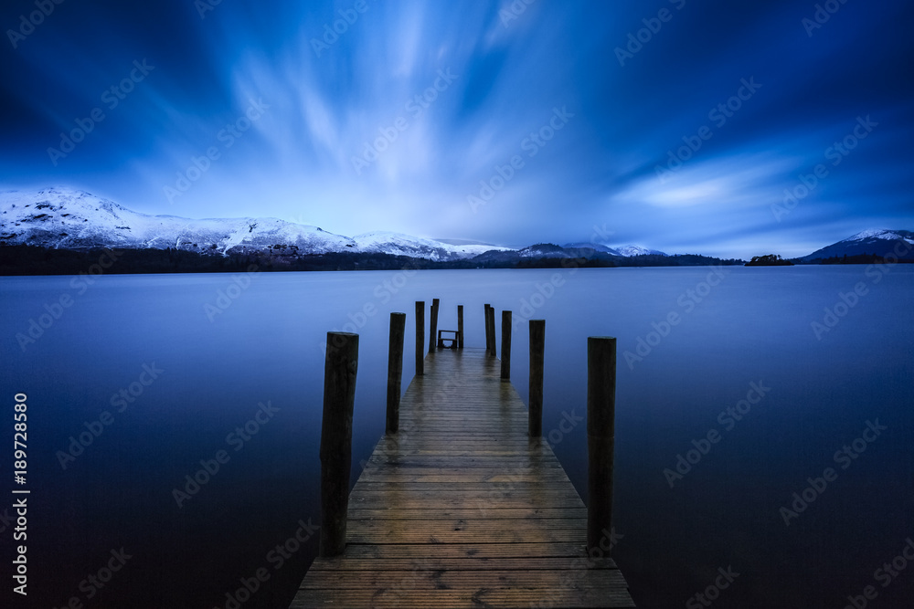 Obraz premium Long exposure of Ashness Jetty on Derwentwater, The Lake District, Cumbria, England